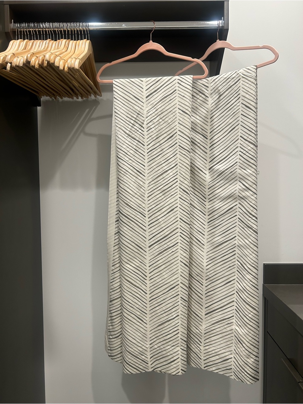 Set of 2 Ballard Designs Kenzie Painted Herringbone Drapery Panels 50”x96”
